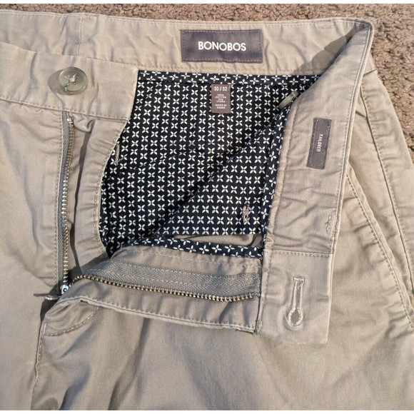 Men's Bonobos Gray Tailored Fit Washed Chino Pants Size 30x32 - Picture 3 of 5